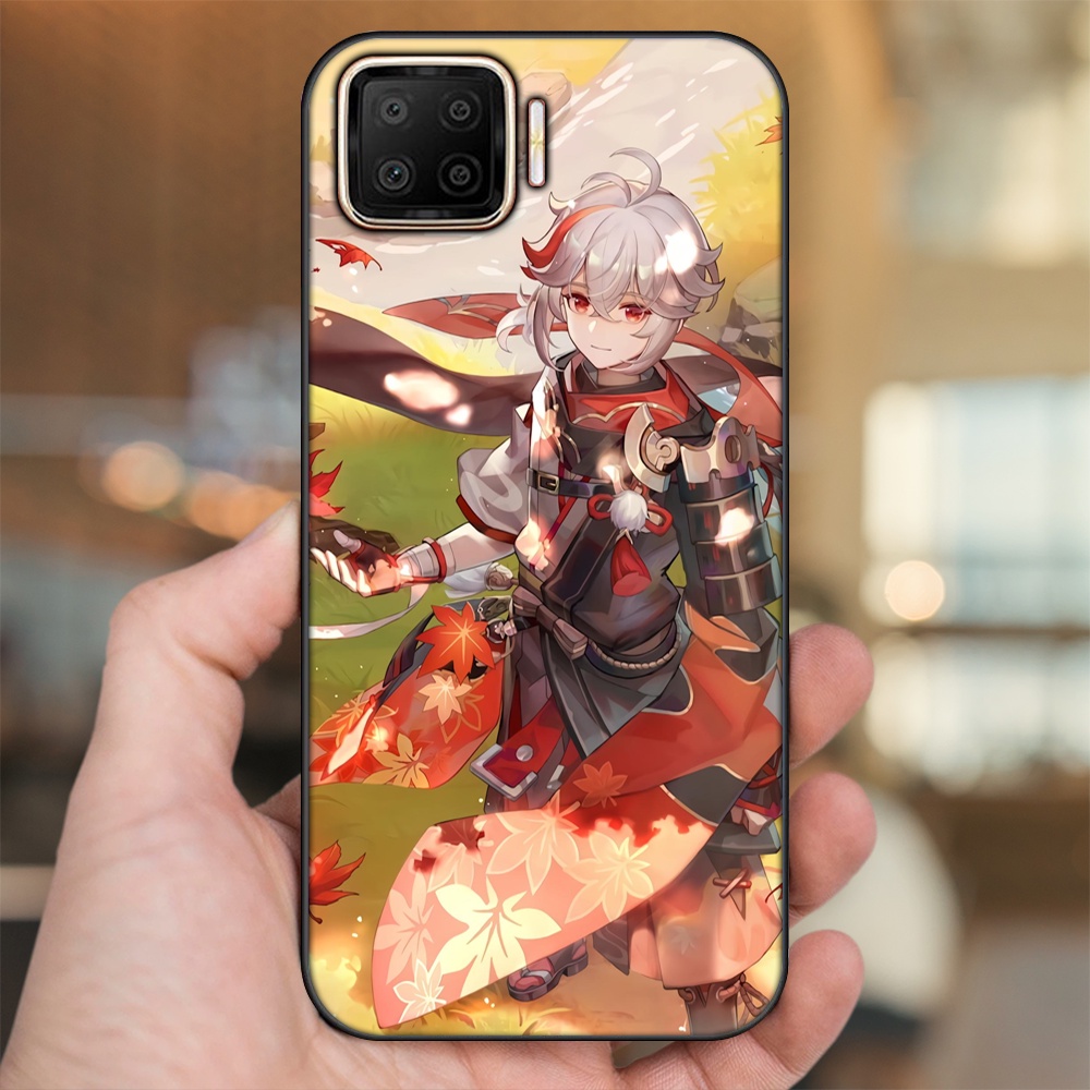 Ốp lưng Oppo A73, A93 4G viền đen in hình Kazuha Genshin Impact
