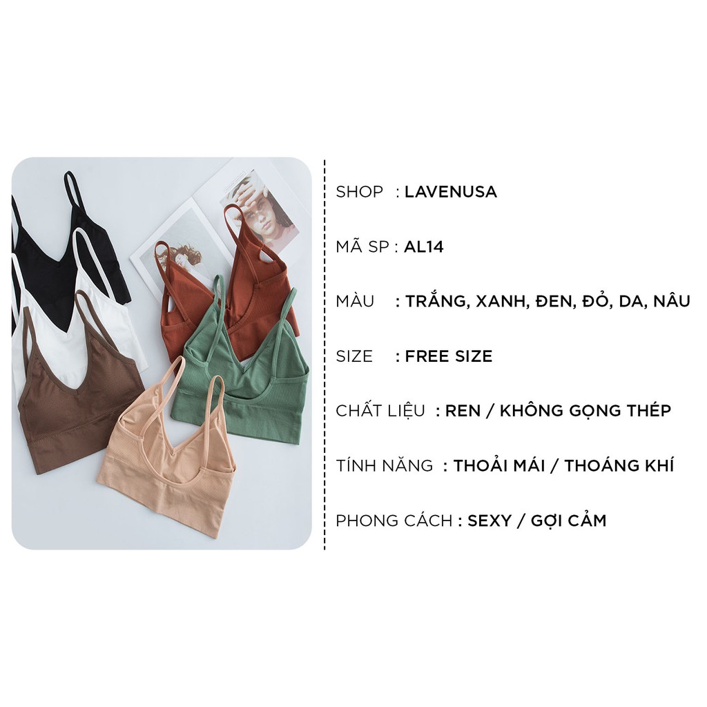 [Mã FAMARAL1 giảm 10K đơn 50K] Áo bra nữ hở lưng chữ U hai dây freesize 37-60kg AL14 | BigBuy360 - bigbuy360.vn
