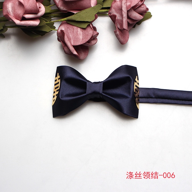 Nơ Cổ Bằng Kim Loại Màu Đỏ Rượu Thời Trang Cho Chú Rể