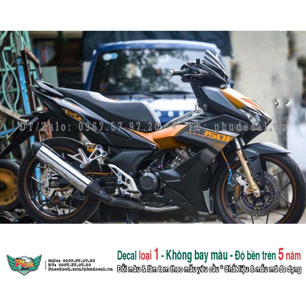 Tem rời xe Winner X đen nhám Rs (A)