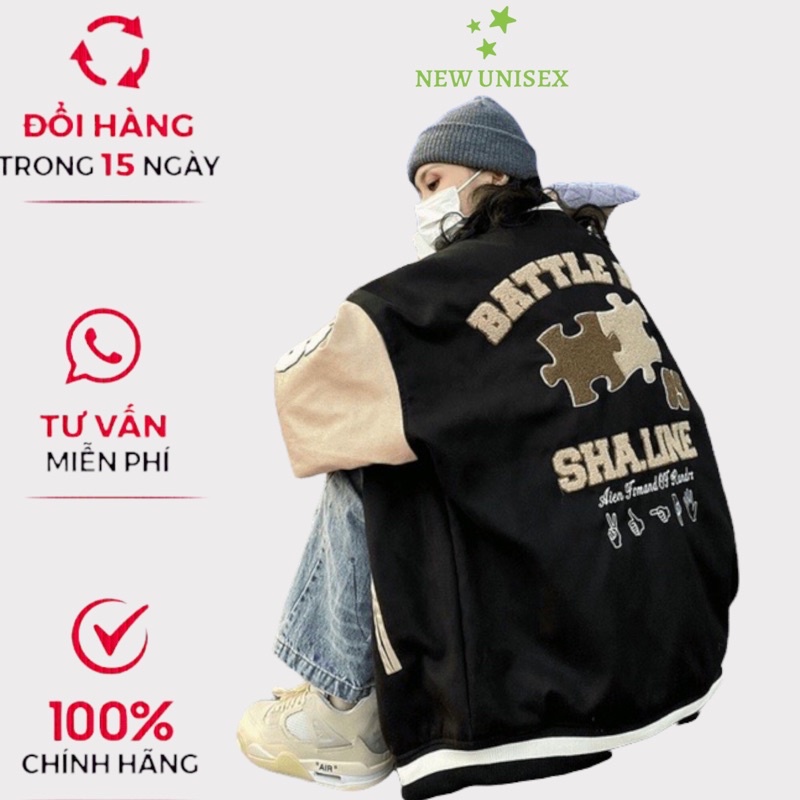 Áo Khoác Bomber Nữ Logo Chữ B Chất Nỉ Pe Dày Mịn In Xếp Hình Đẹp Form Rộng Kiểu Unisex Mặc Thoải Mái [NEW UNISEX]