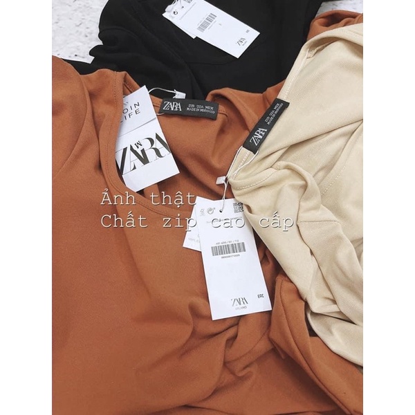 Váy Maxi Cotton Len Zip Cổ U 3 Màu Tay Dài Dáng Xoè, Váy Cổ U Trơn Dáng Dài