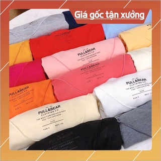 Áo thun cổ tim túi nữ trơn nhiều màu shop chu