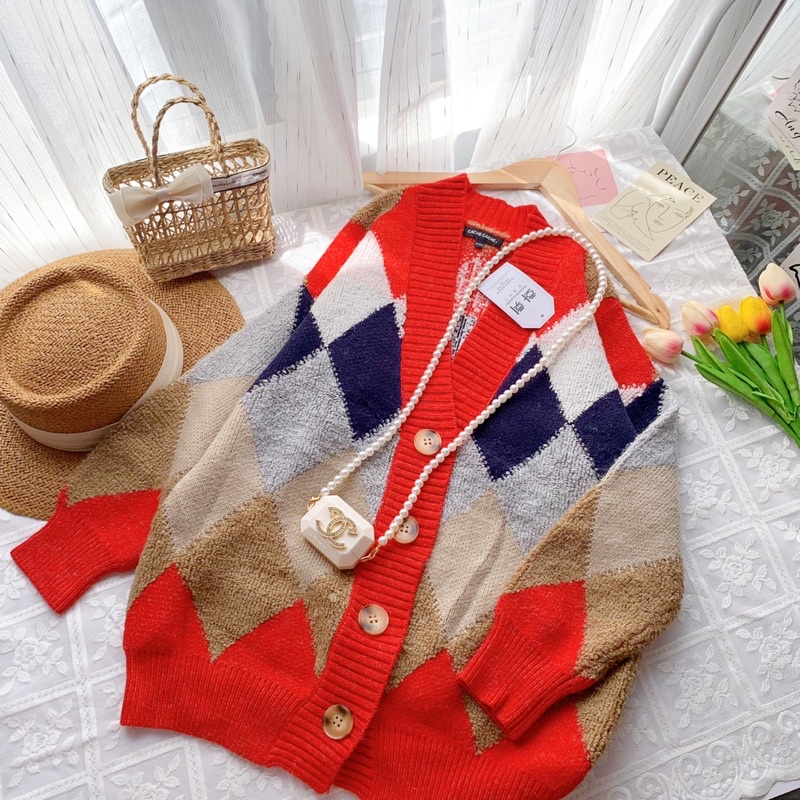 [Đọc mô tả] Áo len khoác cardigan 2hand hàng tuyển dày đẹp-Tiệm Cói Cô Lê