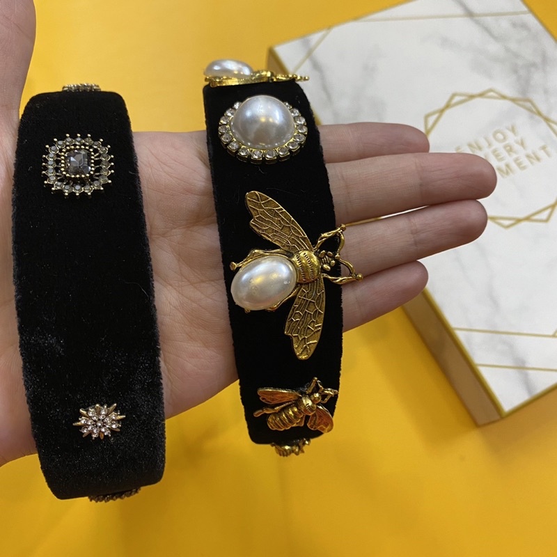 Bờm tóc nhung, bờm đính hạt các mẫu hottrend diện áo dài