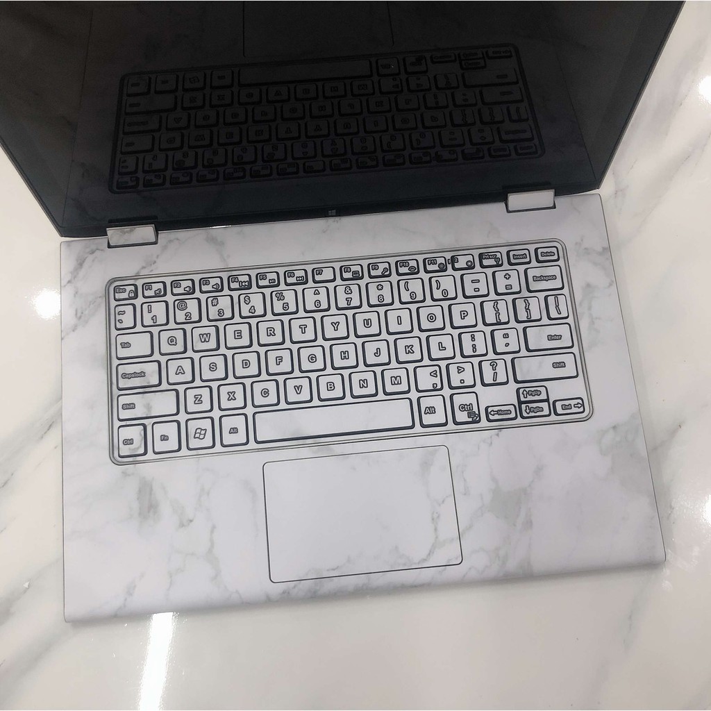 Decal Skin dán Laptop mẫu Vân đá trắng