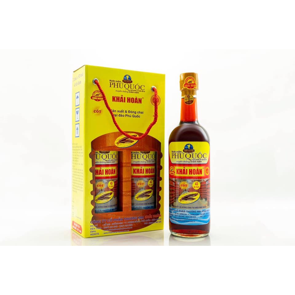 Nước mắm Khải Hoàn Phú Quốc 43 độ đạm - Cặp 2 chai 520ml