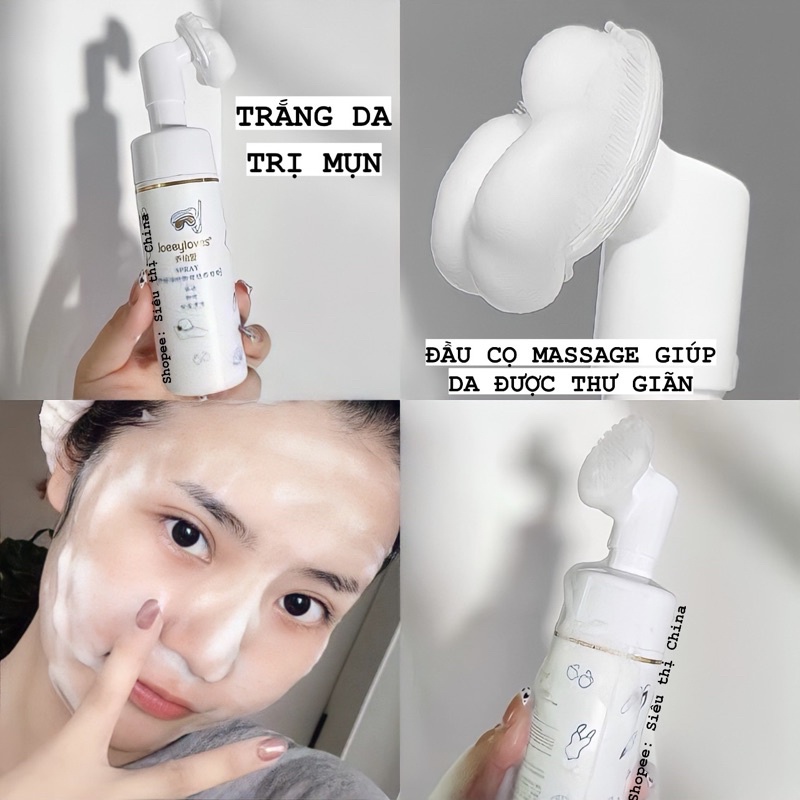 CAO CẤP Sữa Rửa Mặt Đầu Cọ MASSAGE Tạo Bọt JOEEYLOVES Trắng Da Thu Nhỏ Lỗ Chân Lông Tẩy Trang Make Up Mắt Môi Kiềm Dầu