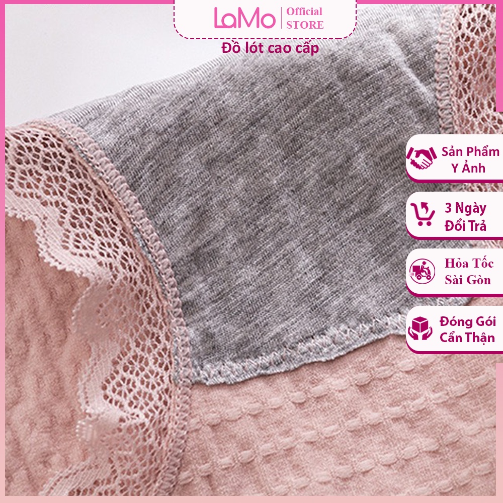 Quần lót nữ cotton vải mềm viền ren ôm bụng nâng mông, chíp thông hơi kháng khuẩn co giãn 4 chiều