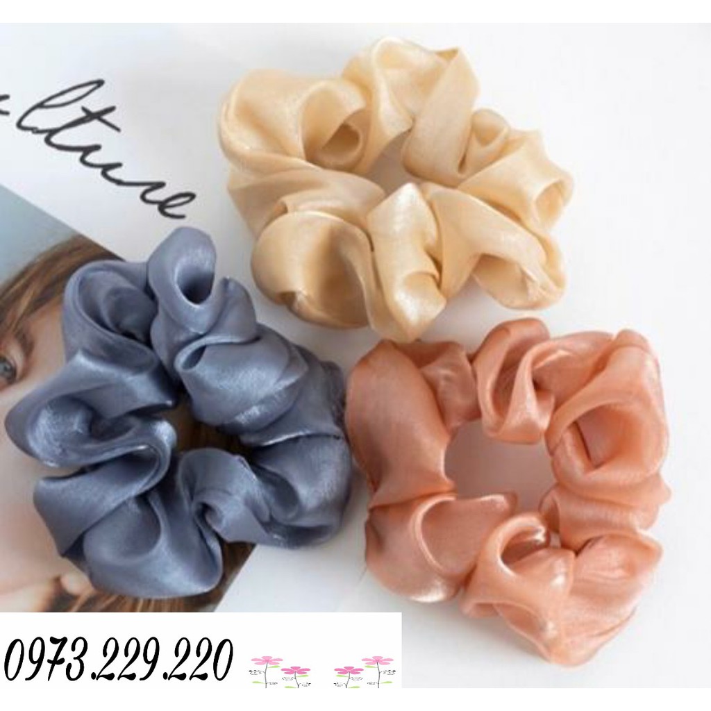 Dây Buộc Tóc Vải Scrunchies Nhiều Màu