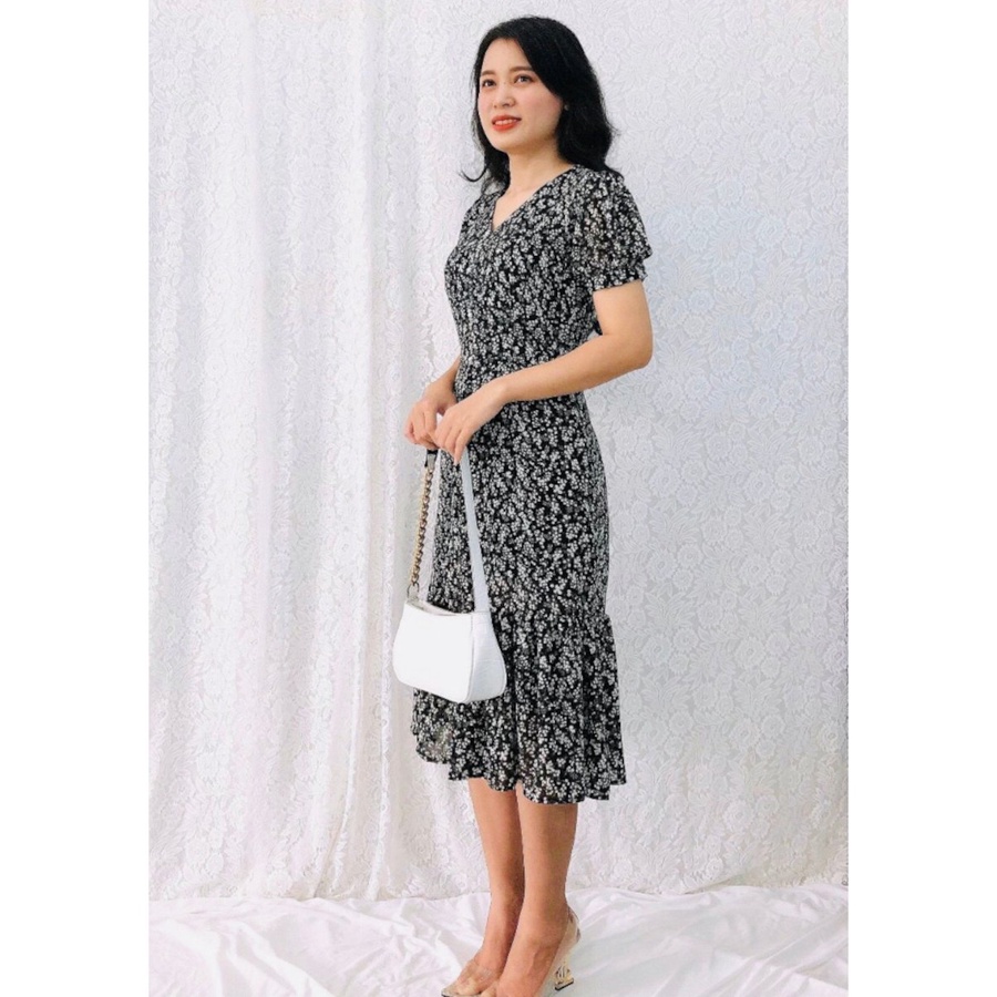 Đầm Xòe Voan Hoa Đuôi Cá S&amp;M Sang Trọng, Nữ Tính, Giá Rẻ - GR184