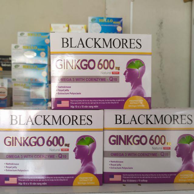 Ginkgo Biloba  600mg with coenzyme Q10 BLACKMORES  hộp 100 viên