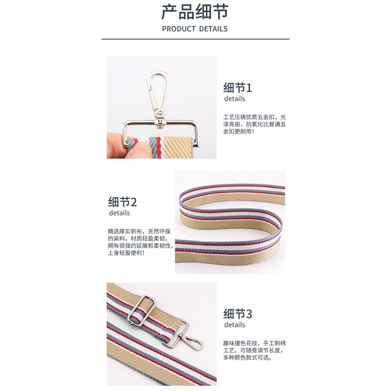 Túi Đeo Chéo Vai Bằng Vải Canvas Phong Cách Mới 2022 Dây Bản Rộng 5CM