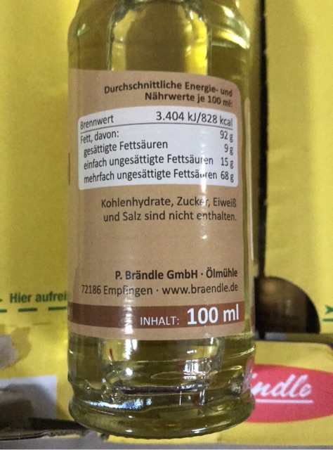 [HSD 7/2022] Dầu óc chó nguyên chất Brandle Vita Walnussol 100ml Đức