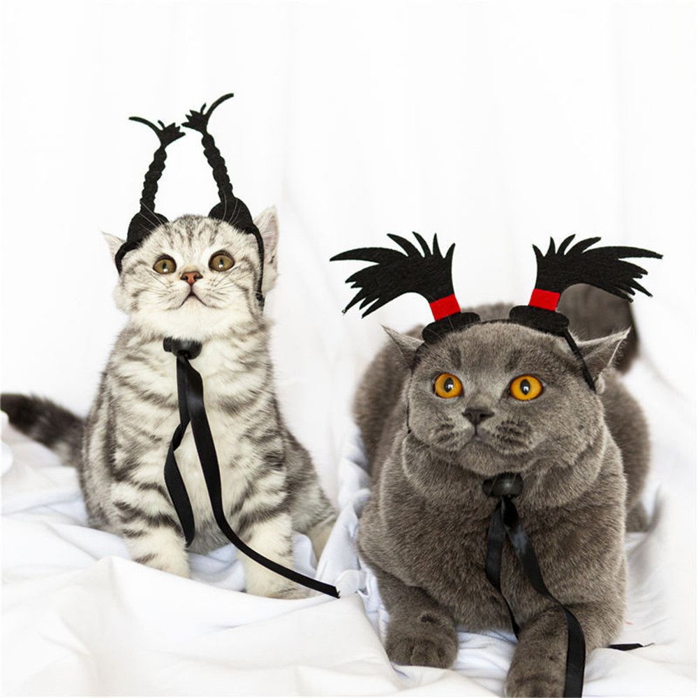 Halloween Pet Cat Headwear Funny Cats Dogs Headdress for Puppy Cat Kitten Xmas Party Pet Costumes Accessories Party Photo Props