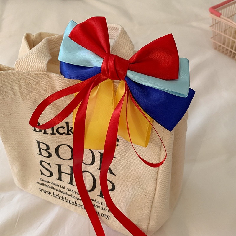 Kẹp Tóc Đính Nơ Ruy Băng Nhiều Màu Sắc Phong Cách Hàn Quốc