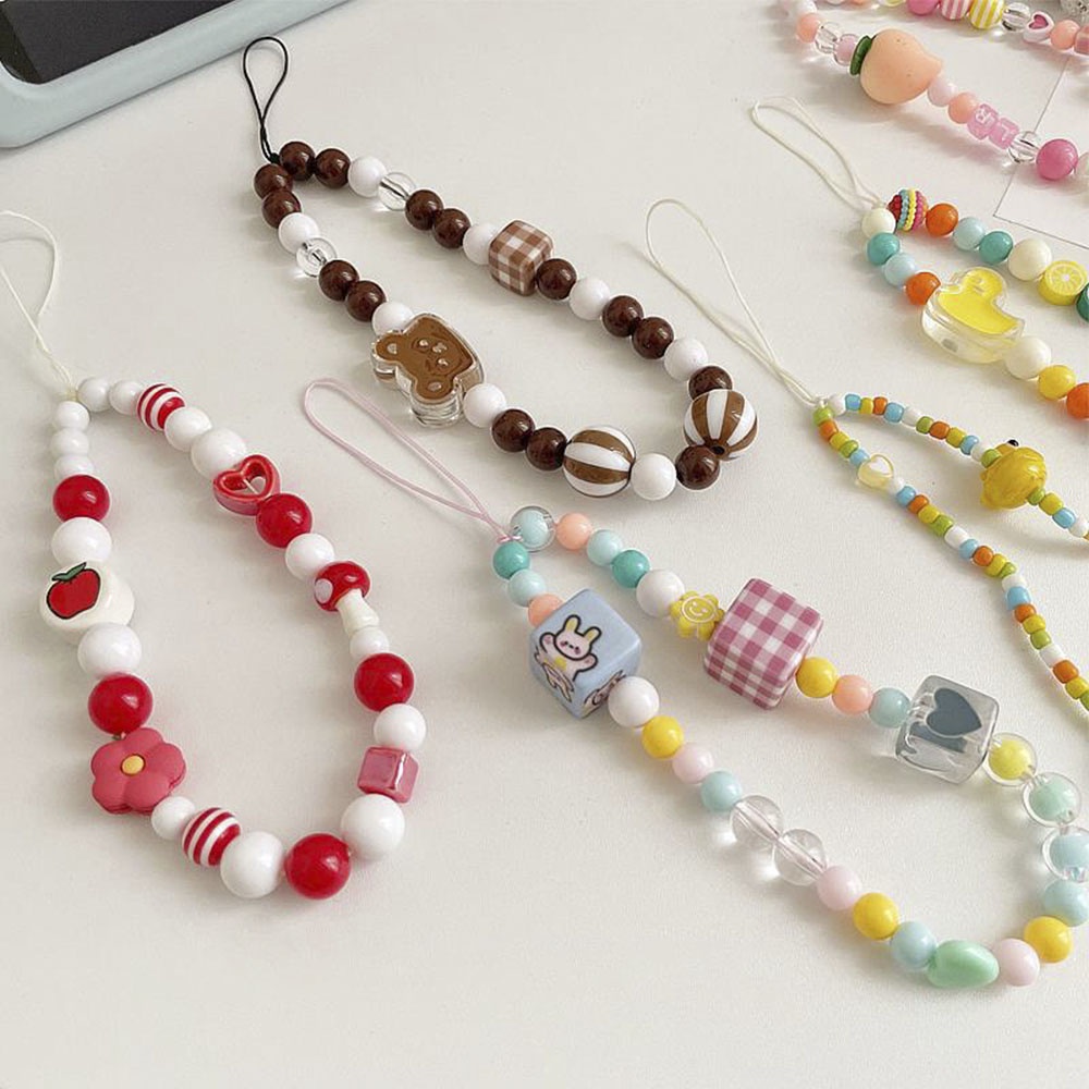 Dây Đeo Điện Thoại Xỏ Hạt Thủ Công Họa Tiết Hoạt Hình Ngọt Ngào Cá Tính