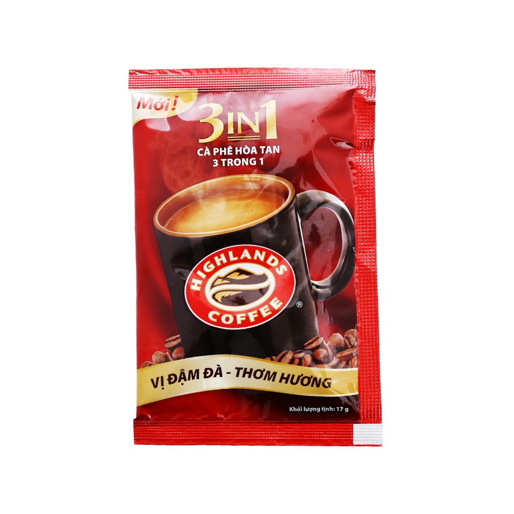 [Mã GROSALE giảm 10% đơn 150K] Cà phê hòa tan Highlands Coffee 3in1 bịch 50 gói x17g