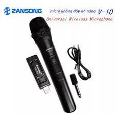 Micro không dây Zansong V10 TU: 01 Micro, Micro cho loa kéo, loa bluetooth,Amply karaoke.....