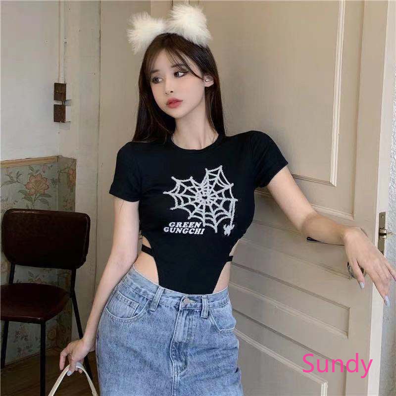 Áo liền quần Tay Ngắn Dáng Ôm Họa Tiết One Piece Thời Trang Cá Tính Cho Nữ