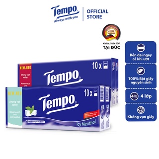 [Lốc 10 gói] Khăn giấy bỏ túi cao cấp Tempo Regular - 4 lớp_Thương hiệu Đức