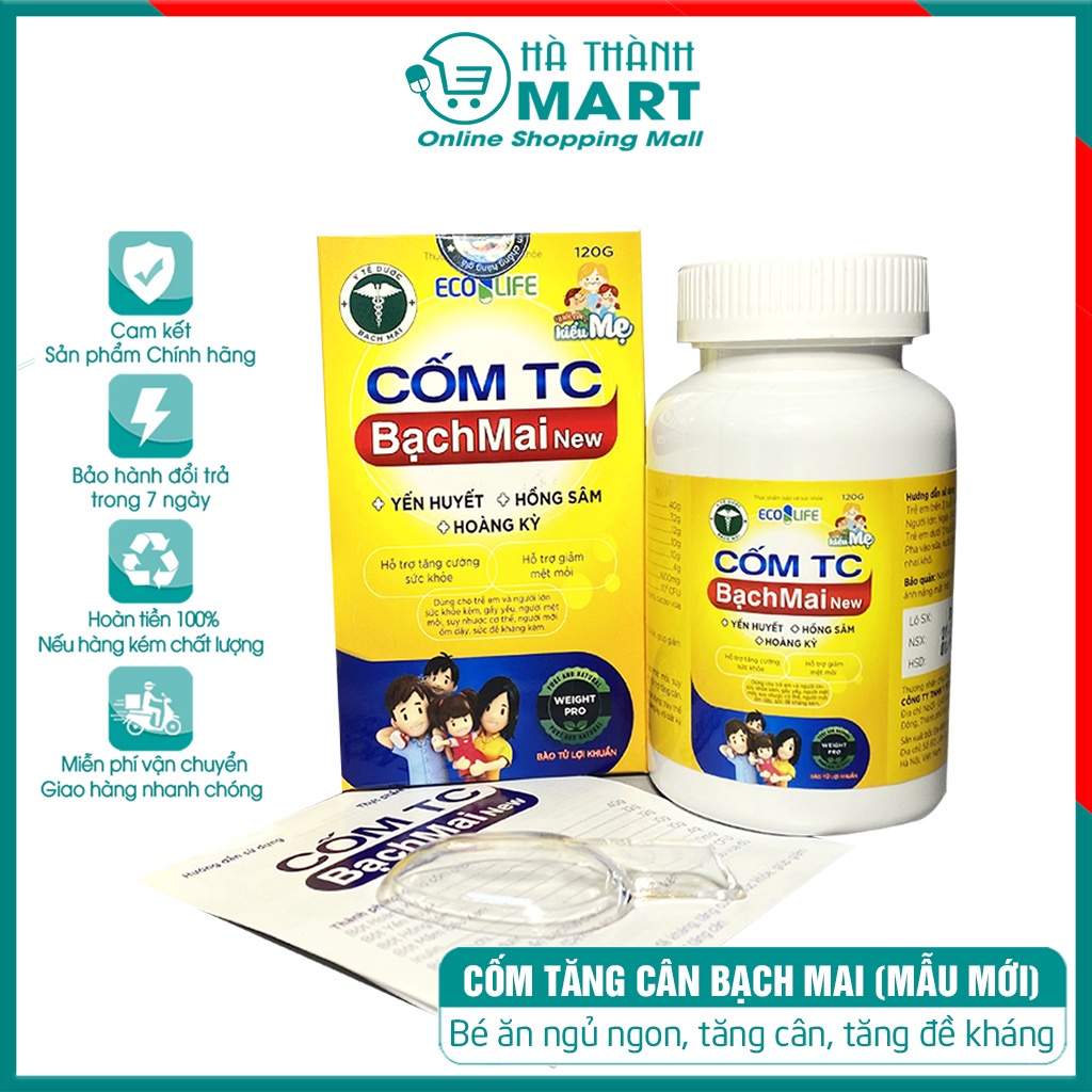 Cốm tăng cân Bạch Mai - Kích thích ăn ngon, tăng hấp thu ở trẻ biếng ăn, chậm lớn [COMBO 2 HỘP GIẢM 10%]