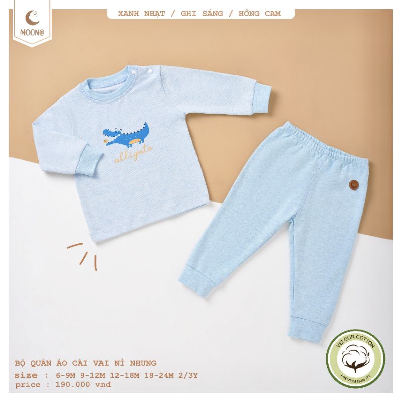 Moon sale - [Tổng hợp] Bộ nỉ Moon cho bé trai,bé gái từ 6 tháng đến 3 tuổi