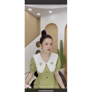 Đầm xanh dây thắt eo