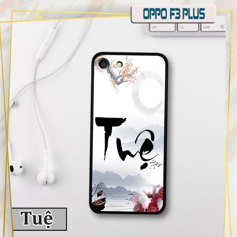 Ốp lưng kính 3D Oppo F3 Plus in chữ thư pháp ý nghĩa