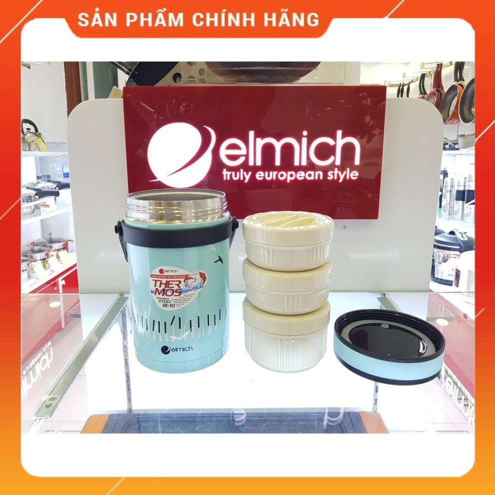 Hộp cơm đựng thức ăn Elmich 1,5L 7284 ( Thiết kế 3 ngăn) - Nhập khẩu Séc 100%