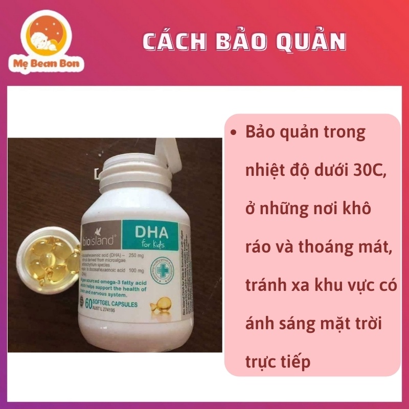 DHA cho bé Bioisland DHA For Kids 60 Viên Úc Cho Bé Từ 7 Tháng Tuổi Trở Lên Giúp Bé Thông Minh Nhanh Nhẹn