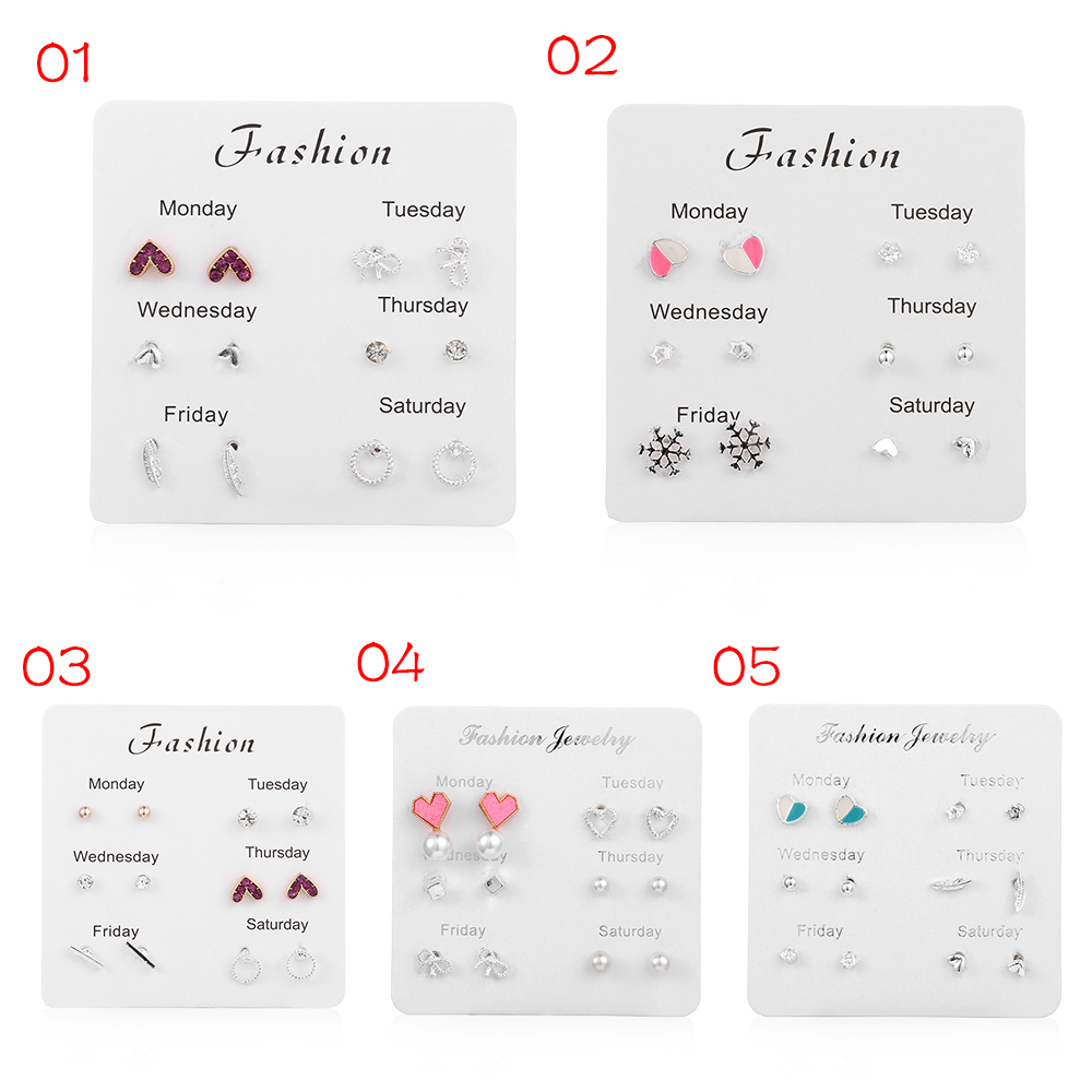 Bộ 6 Đôi Bông Tai Thời Trang Với Kiểu Dáng Đa Dạng Cho Nữ