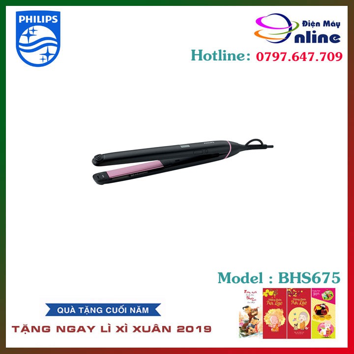 (Khuyến Mãi Cực Lớn) Máy Ép Tóc Philips BHS675 - Chính Hãng