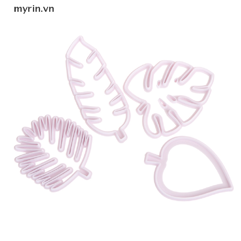 Set 4 Khuôn Cắt Bánh Quy Tạo Hình Lá Nhiệt Đới Độc Đáo Tiện Dụng
