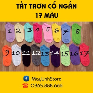 Tất trơn cổ ngắn 17 màu qmã 112 mhấp dẫn