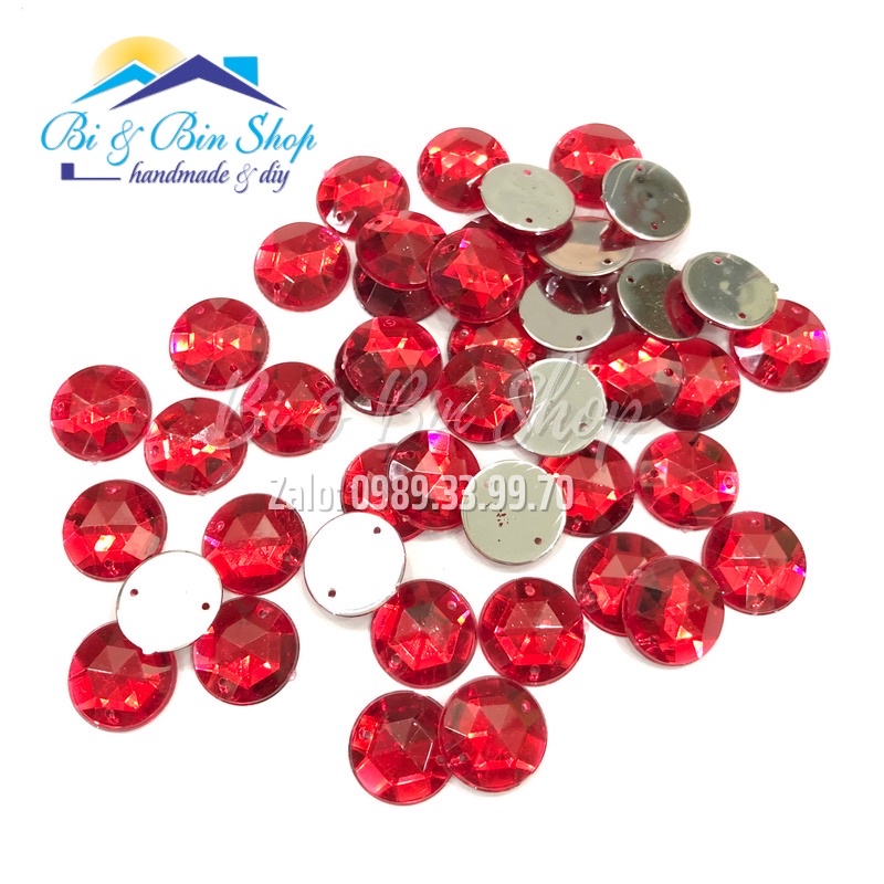Gói 72 Viên Đá Kết Tròn 15mm Đính Kết Trang Phục Thời Trang