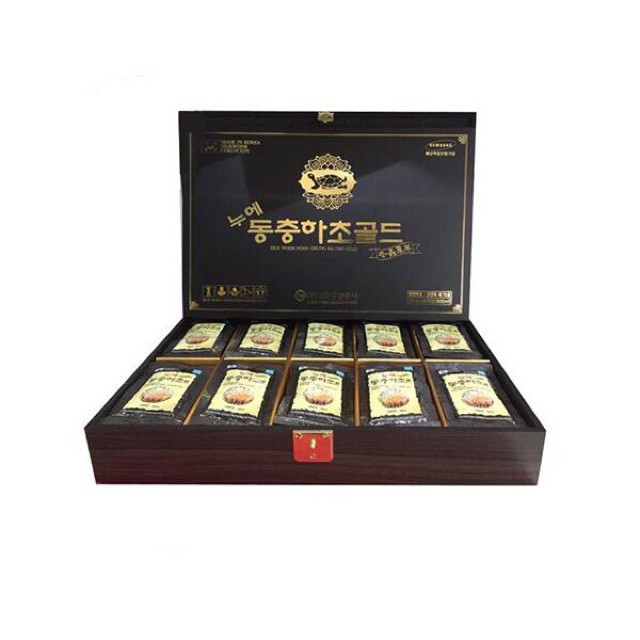 Đông Trùng Hạ Thảo Hộp Gỗ Đen HÀN QUỐC, Hộp 60 gói* 30ml | BigBuy360 - bigbuy360.vn