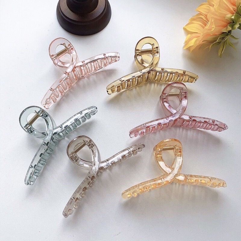 Kẹp Tóc Nhựa Cá Mập Cỡ Lớn Kiểu Dáng Thanh Lịch Phong Cách Hàn Quốc