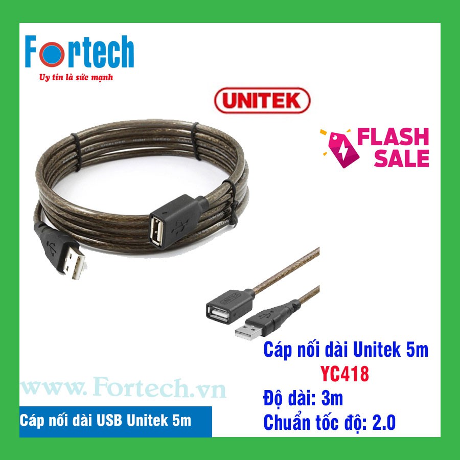 Cáp USB nối dài Unitek 5m YC418