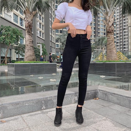 Quần jeans skinny nữ cạp cao phong cách hàn quốc _ CeCe House | BigBuy360 - bigbuy360.vn