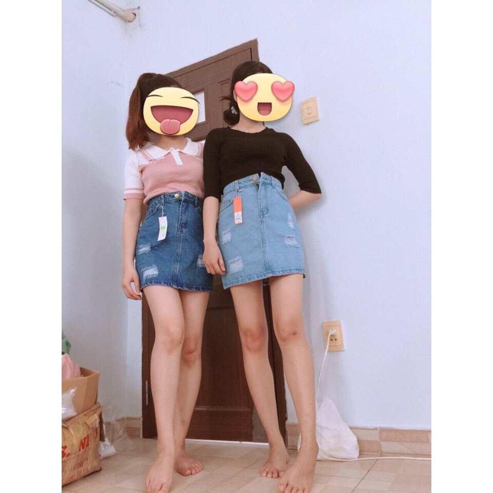 Chân Váy Jeans Chữ A OHS4024-25