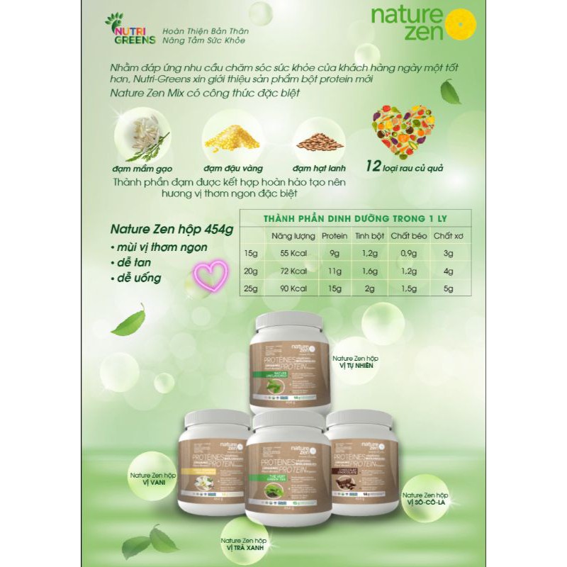 Bột Protein thực vật Organic Nature Zen Essential