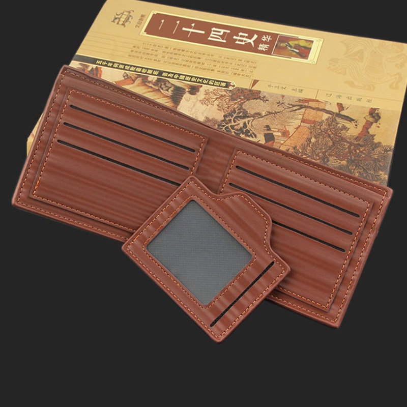 Ví Da PU Ngắn Gập Đôi Phong Cách Vintage Thời Trang Cho Nam