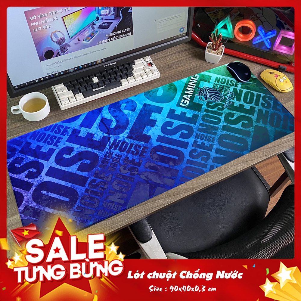 Lót chuột, Pad chuột, Bàn Di chuột Mẫu Chữ Xanh Chống Nước Over Size 90x40x0.3 cm Siêu Đẹp