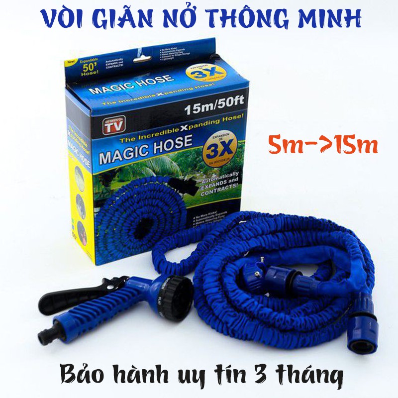 (Lỗi 1 Đổi 1) Vòi Xịt Nước Giãn Nỡ Thông Minh Gấp 3 Lần Đủ 2 Kích Cỡ 15M Và 30M Với 7 Kiểu Phun - BH 3 Tháng