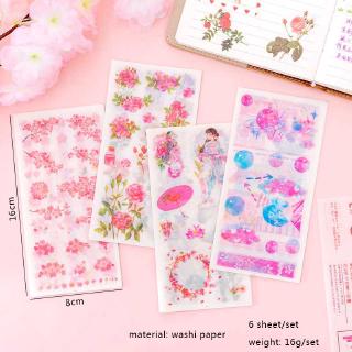 Bộ 6 Miếng Dán Đánh Dấu Sách Trang Trí