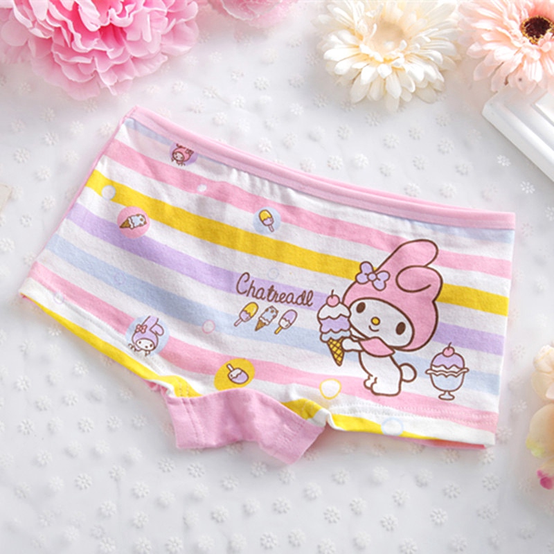 1 Quần Lót Boxer Vải Cotton Thoáng Khí In Hình Thỏ Hoạt Hình Cho Bé Gái