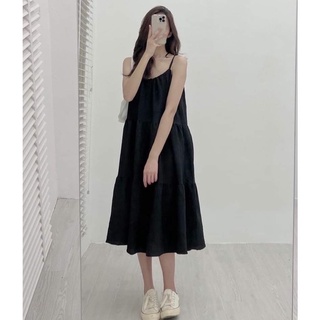 Đầm đi biển,Váy 2 dây babydol chất đũi hàn 2 lớp xả kho