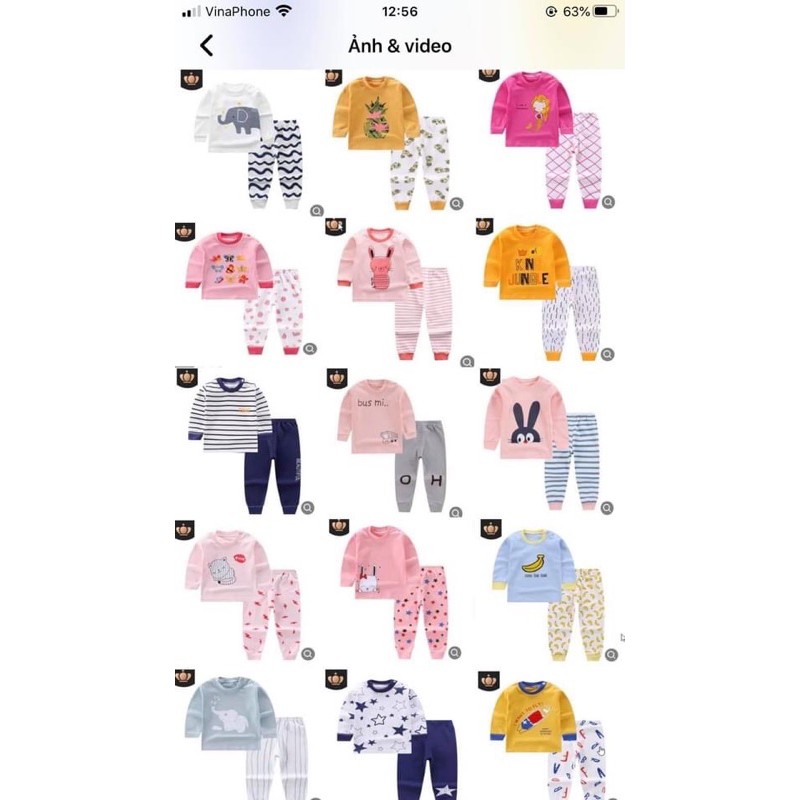 Bộ Dài Tay Cotton Quảng Châu Xuất Nhật Cho Bé Trai/Bé Gái