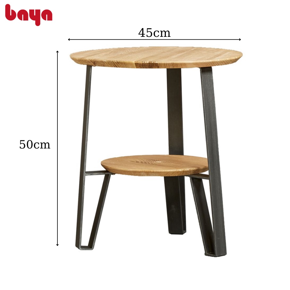 Bàn Góc BAYA CARINE Gỗ Sồi MDF Khung Sắt Sơn Tĩnh Điện Màu Gỗ Sáng Trang Nhã 5277
